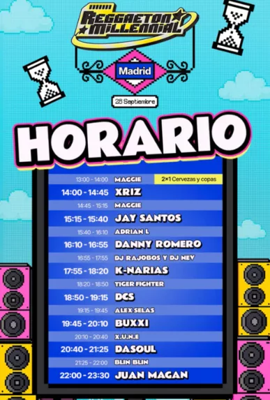 horario reggaeton millennial festival