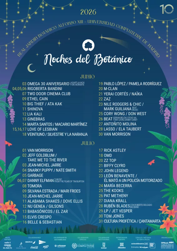 cartel Noches del Botánico 2026
