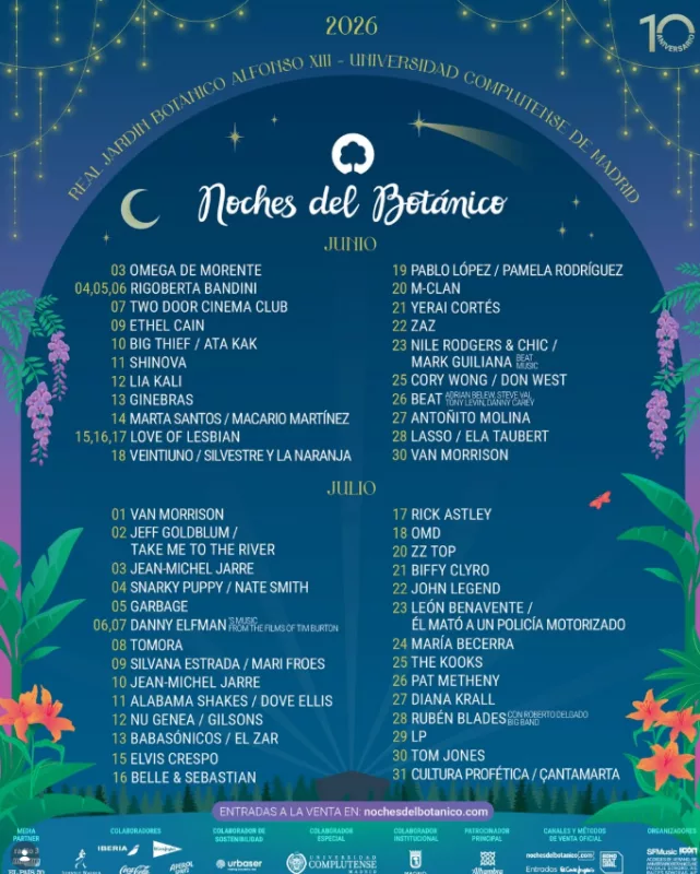 cartel noches del botánico 2026