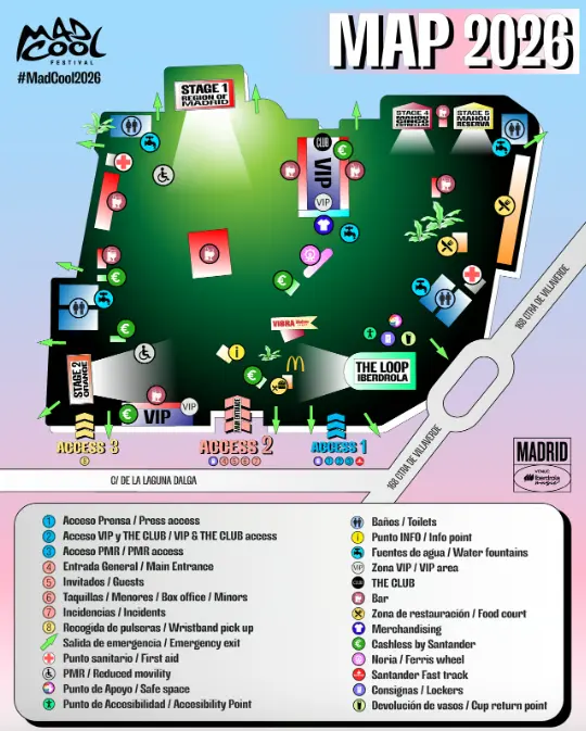 mapa Mad Cool 2026