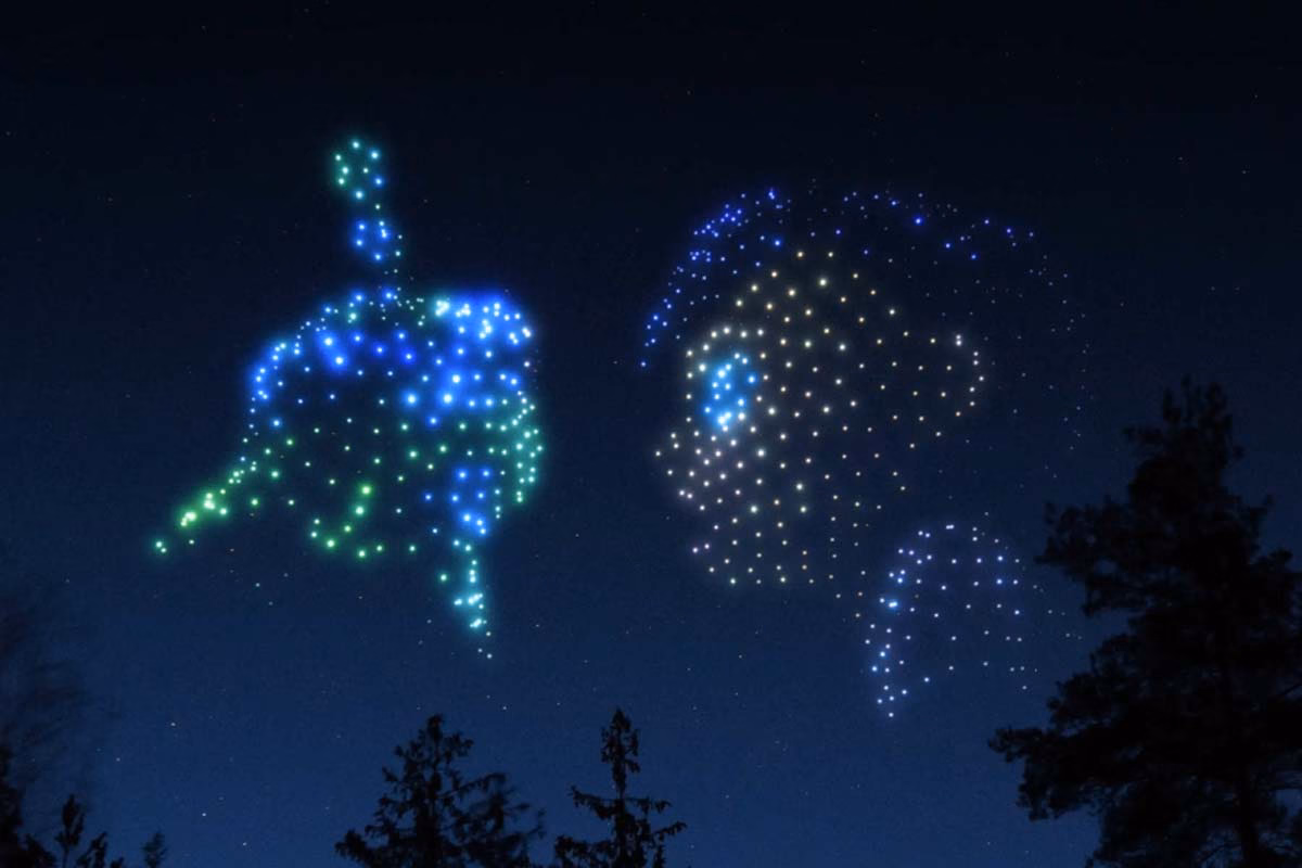 space chase drone art show