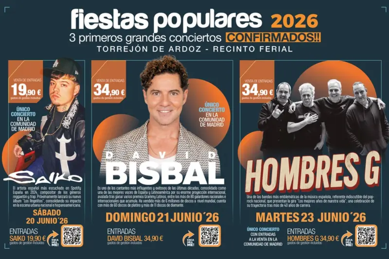 conciertos fiestas torrejón de ardoz 2026