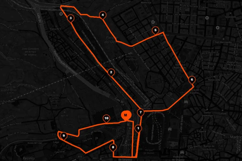 recorrido madrid corre en español